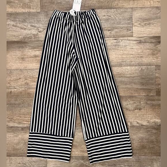 ZARA Striped Co Ord Set NWT | Asymmetric One Shoulder Top + Wide Leg Pants - Picture 16 of 16